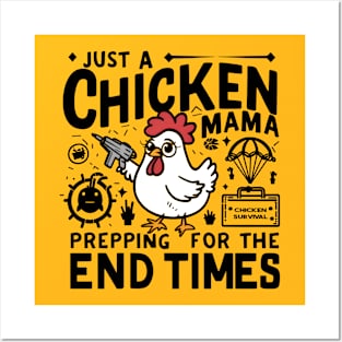 Humorous Chicken Prepper Survivalist Image Posters and Art